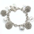 Clear Bracelet Toggle Charms Beads Mesh Wire Ball 7 1 2 Inch Long 219202-7110RDCLR