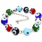 Multi Colored Bracelet Bead Lobster Clasp Evil Eyes 3 Inch Extension 10 Mm Width 219202-1000010RDMLT