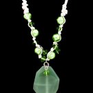 Green Necklace Pendant Beads Acrylic Stone Faceted Multi Strand Cords Adjustable 2 3 2191014-7919GRN