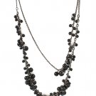 Black Necklace Charm Multi Strands Beads Various Size Beads 2 Inch Drop 21 Inch Lo 2191014-1668BNBLK