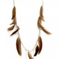 Brown Earring Linear Drop Earlaces Feather Tassel Metal Casting 15 Inch Drop 218195-8950TTBRO
