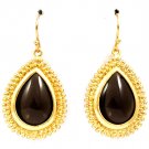 Black Earring Fish Hook Formica Tear Drop Texture 1 Inch Drop 218195-16401MGBKA