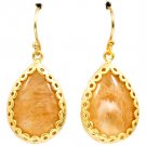 Brown Earring Fish Hook Formica Tear Drop Texture 20 Mm Drop 218195-16383MGBOA