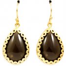 Black Earring Fish Hook Formica Tear Drop Texture 20 Mm Drop 218195-16381MGBKA