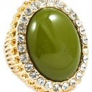 Green Ring Adjustable Stretch Formica Crystal Studs Texture 1 1 4 Inch Tall 2181918-12192GDGRN