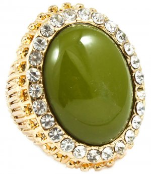 Green Ring Adjustable Stretch Formica Crystal Studs Texture 1 1 4 Inch Tall 2181918-12192GDGRN