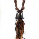 Brown Necklace Multi Strands Cords Mixed Beads Knotted Tied 9 Inch Pendant 20 Inch 2181914-249282BRO