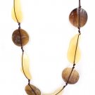 Natural Necklace Long Necklace Multi Strands Cords Acrylic Charms 30 Inch Long 2181914-240694NAT
