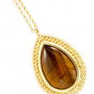 Brown Necklace Penant Formica Tear Drop Texture 1 1 2 Inch Pendant 18 Inch Long 2181914-16358GDBRO