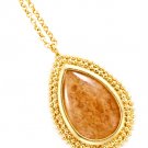 Brown Necklace Penant Formica Tear Drop Texture 1 1 2 Inch Pendant 18 Inch Long 2181914-16353GDBRO