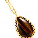 Brown Necklace Pendant Formica Tear Drop Texture 1 1 4 Inch Pendant 18 Inch Long 2181914-16338GDBRO