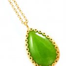 Green Necklace Pendant Formica Tear Drop Texture 1 1 4 Inch Pendant 18 Inch Long 2181914-16335GDGRN