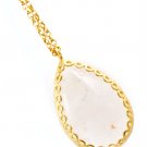 Clear Necklace Pendant Formica Tear Drop Texture 1 1 4 Inch Pendant 18 Inch Long 2181914-16334GDCLR