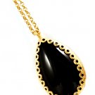 Black Necklace Pendant Formica Tear Drop Texture 1 1 4 Inch Pendant 18 Inch Long 2181914-16332GDBLK