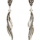 Silver Colored Earring Post Earring Metal Casting Texture 2 1 4 Inch Drop 21695-3339ASSIV