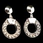 Silver Colored Earring Linear Drop Pierced Texture Rope Metal Ring 1 1 2 Inch Drop / 21695-2276RDSIV