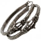 Black Earring Pin Catch Hoop Peace Symbol Crystal Studs Texture 1 1 2 Inch Drop 21695-2078SOBLK