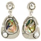 Clear Earring Post Earring Glass Stone Natural Look Texture Unbalanced 1 1 2 Inch Dr 21695-1416RDCLR