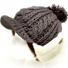Gray Hat And Cap Knit Trappers Pompoms Ear Muffs Cold Weather 100% Acrylic One Size / 21318-99104GRY