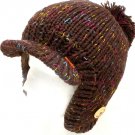 Brown Hat And Cap Knit Trappers Pompoms Buttons Wood Buttons Cold Weather 100% Acryli 21318-99100BRO
