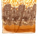 Brown Fashion Scarf Leopard Print Paisley 100% Polyester 36 Inch X 76 Inch / 21316-3657BRO