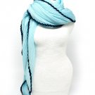 Blue Fashion Scarf Pleated Scarf Two Tone 35 Inch X 35 Inch 1 Pc Each / 21316-3644BLU