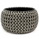 Black Bracelet Bangle Metal Chain Thread Chunky Links 2 Inch Width 21233-007SOBLK