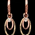 Clear Earring Post Earring Glass Stones Oval Texture 2 Inch Drop 210155-0947THCLR