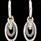 Clear Earring Post Earring Glass Stones Oval Texture Dents 2 Inch Drop 210155-0945ASCLR