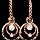 Clear Earring Post Earring Hoops Glass Stones Multiple Hoops Texture 2 Inch Drop 210155-0937THCLR