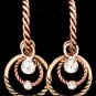 Clear Earring Post Earring Hoops Glass Stones Multiple Hoops Texture 2 Inch Drop 210155-0937THCLR