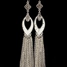 Clear Earring Fish Hook Metal Casting Tassel Texture 5 Inch Drop 210155-0916ASSIV