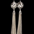 Brown Earring Fish Hook Metal Casting Disc Tassel Texture 5 Inch Drop 210155-0915ASSIV