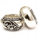 Silver Colored Earring Pin Catch Double Sided Earring Texture 18 Mm Drop 210155-0881ASSIV