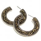 Gold Colored Earring Hoop Bridge Jewelry Texture 1 1 2 Inch Drop 210155-0744TTGOD