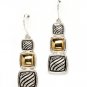 Silver Colored Earring Fish Hook Linear Drop Metal Casting Square Texture 1 1 4 Inc 210155-0571TTSIV