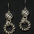 Silver Colored Earring Fish Hook Linear Drop Metal Casting Circular Texture 1 1 4 I 210155-0568ASSIV