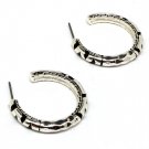 Silver Colored Earring Hoop Bridge Jewelry Texture Designer Inspired 1 1 4 Inch Dro 210155-0384ASSIV