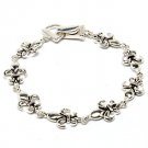 Silver Colored Bracelet Latch Bridge Jewelry Fleur De Lys Designer Inspired Tarnish 210152-7001ASSIV