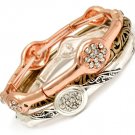 Clear Bracelet Stretch Stackable Crystal Studs Various Patterns Various Hoops 1 In 210152-02908THCLR