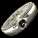 Black Bracelet Stretch Glass Stones Filigree Texture 15 Mm Width 210152-02691ASBKA
