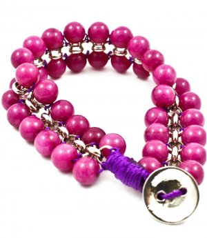 Purple Bracelet Button Cord Beads 20 Mm Width 7 1 2 Inch Long 210152-0252RDPUR