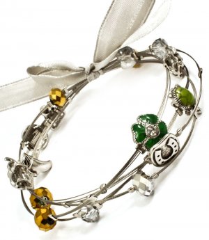 Multi Colored Bracelet Cord Bead Various Charms Elephant Chinese Character Luck Tu 210152-02515RDMLT