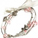 Pink Bracelet Cord Bead Various Charms Flower Heart Angel Ribbon Multi Strands 8 I 210152-02514RDPNK