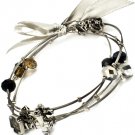 Multi Colored Bracelet Cord Bead Charms Cross Ribbon Multi Strands 8 Inch Long 210152-02512RDMLT