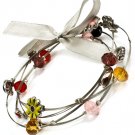 Multi Colored Bracelet Cord Bead Various Charms Lipstick Purse Bow Ribbon Multi St 210152-02511RDMLT
