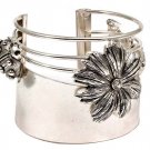 Clear Bracelet Cuff Metal Casting Crystal Studs Flower Ladybug Butterfly Texture 2 210152-02075ASCLR