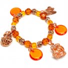 Multi Colored Bracelet Stretch Beads Mixed Bead Basket Harvest Acrylic Pumpkin Cor 210152-01769COMLT
