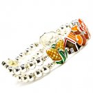 Multi Colored Bracelet Stretch Bead Pumkin Harvest Farmer Enamel 15 Mm Width / 210152-00545SVMLT