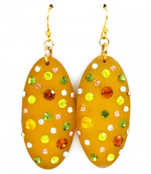 Green Earring Fish Hook Semi Transparent Acrylic Charm Glass Stones Various Sizes Ov 1995-99741GDGRN